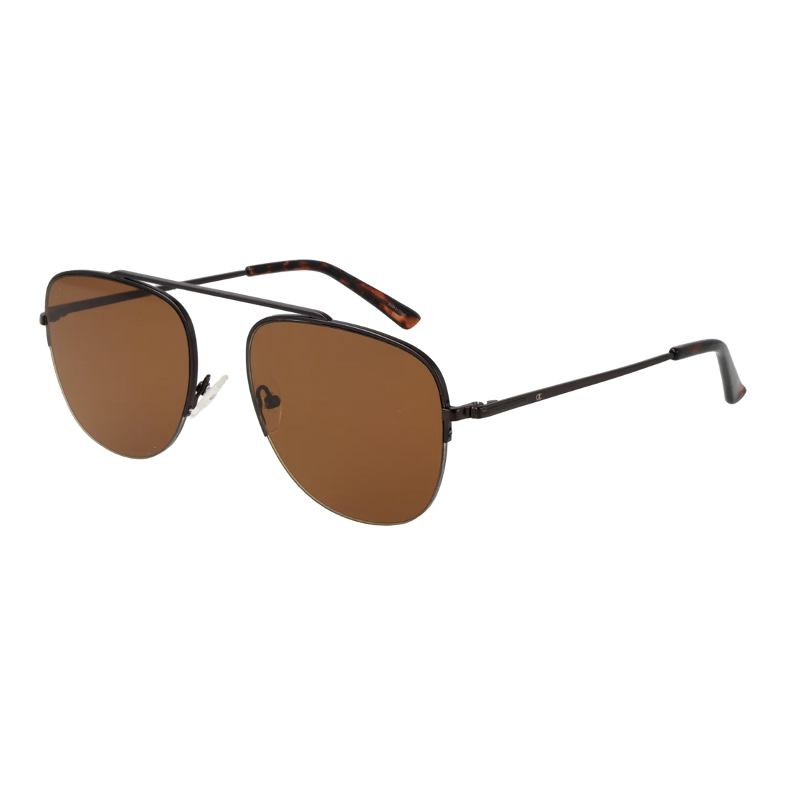 Champion CU5151 C04 brown metal aviator sunglasses — front view